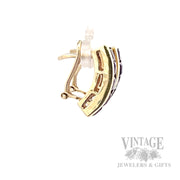 Channel Set Amethyst 12k Gold Drop Earrings Side View