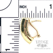 Channel Set Amethyst 12k Gold Drop Earrings Scale View