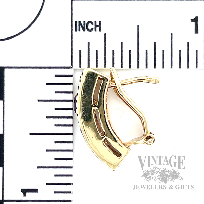 Channel Set Amethyst 12k Gold Drop Earrings Scale View