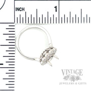 Halo Semi-Mount Engagement Ring Scale View