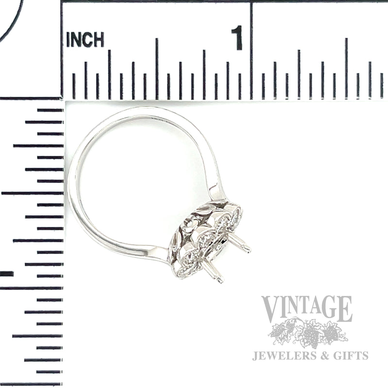 Halo Semi-Mount Engagement Ring Scale View