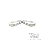 Chevron Diamond Accented Band Front View