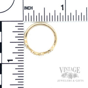 Tiara Motif Curved 14k Gold Ring Scale View