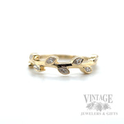 Botanical Motif 14k Gold Ring Front