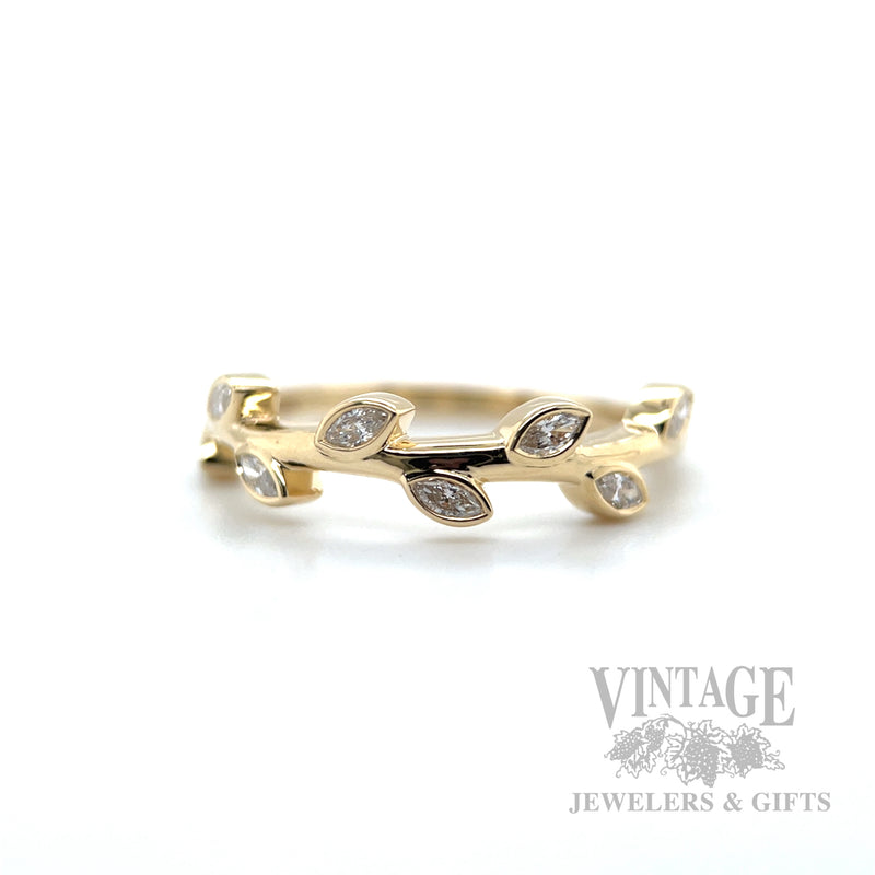 Botanical Motif 14k Gold Ring Front