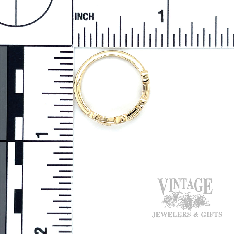 Botanical Motif 14k Gold Ring Scale Vew