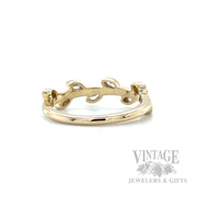 Botanical Motif 14k Gold Ring Back/Inside View