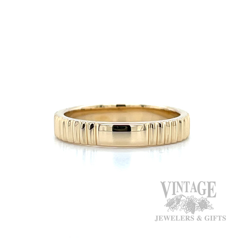 Ribbed embossed 14k Gold Ring