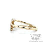 Mixed Cut Open Bypass 14k Gold Ring Side View