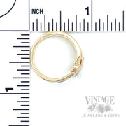 Mixed Cut Open Bypass 14k Gold Ring Scale View