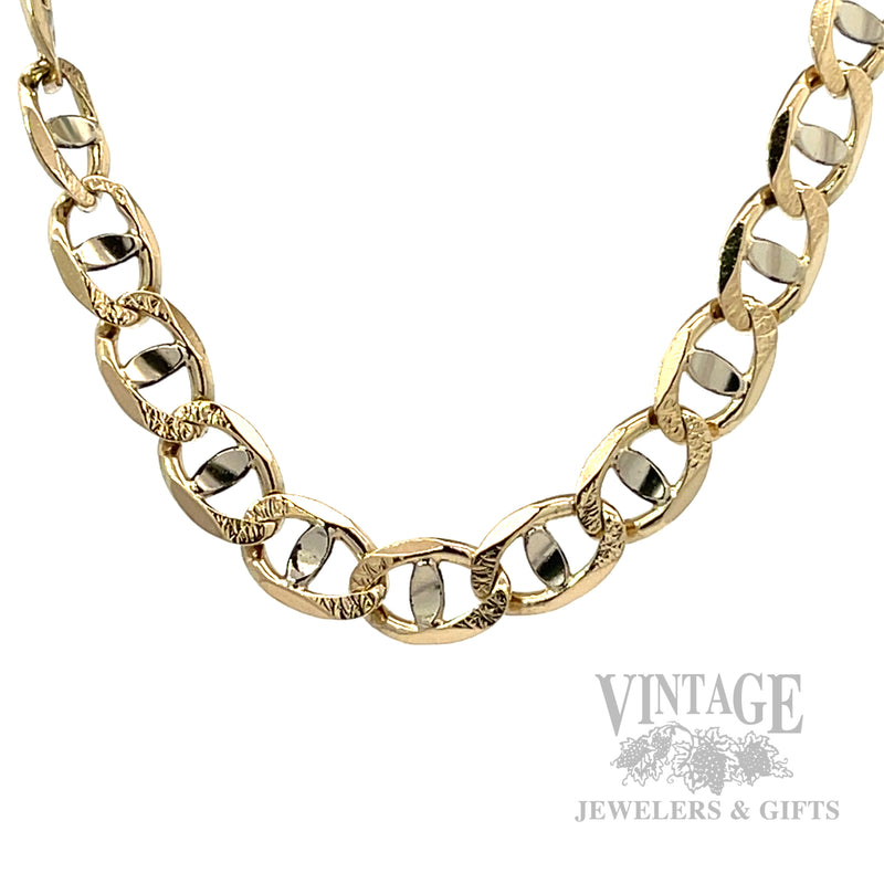 25" Solid 14k Gold Anchor Chain Front View