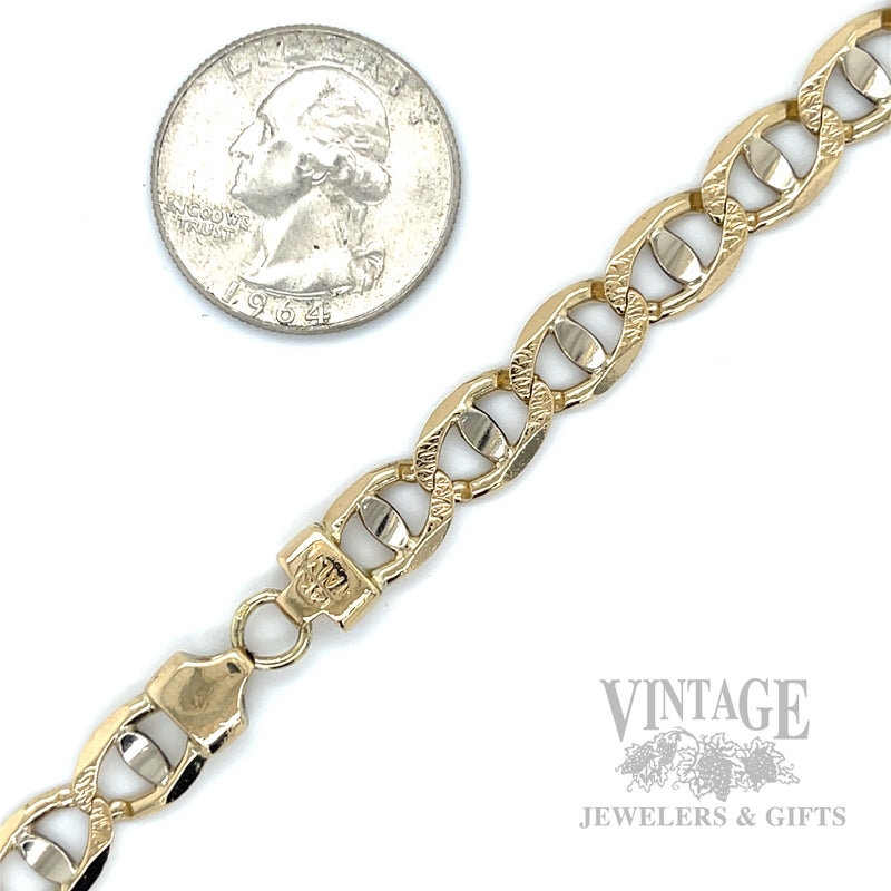 25" Solid 14k Gold Anchor Chain Scale View