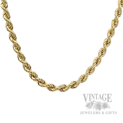 26" Rope 14k Gold Rope Chain Detailed View