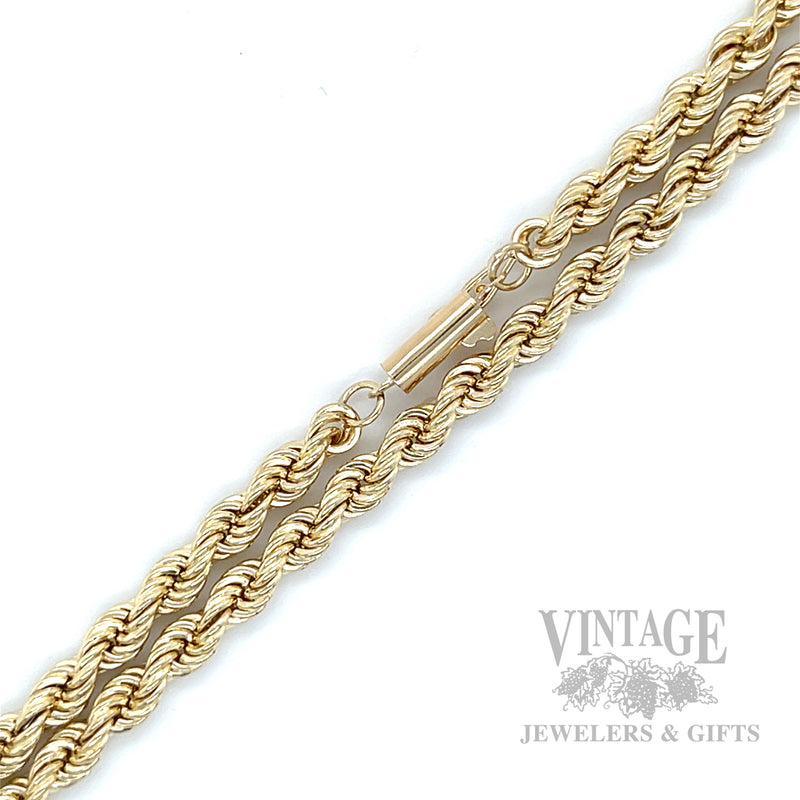 26" Rope 10k Gold Chain Detailed View