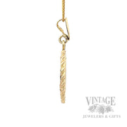 Chinese 1/10 OZ Panda Coin 14k Gold Bezel Pendant Side View