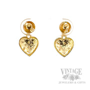 Strawberry Hearts 14k Gold Drop Earrings Back View