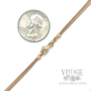 Triple Strand 14k Rose Gold Cable Chain Scale View