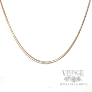 Triple Strand 14k Rose Gold Cable Chain Front View