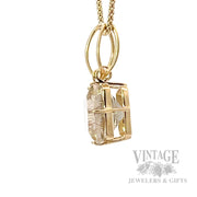 Asymmetrical Rutilated Quartz 14k Gold Pendant Side View
