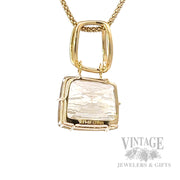 Asymmetrical Rutilated Quartz 14k Gold Pendant Back View