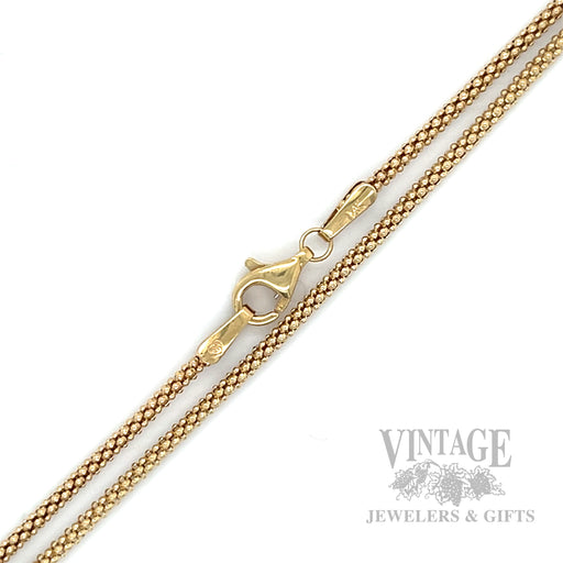 20" Popcorn 14k Gold Chain Clasp Detail