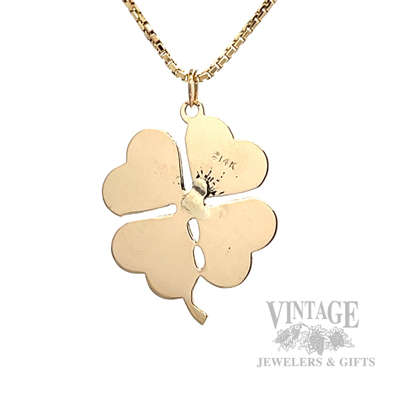 Ostby Barton vintage Four Leaf Clover 13k Gold Pendant