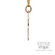 Engraved Four Leaf Clover 17k Gold Pendant Side View