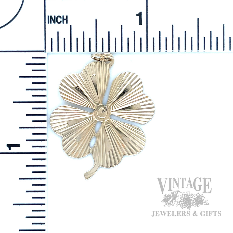 Ostby Barton vintage Four Leaf Clover 13k Gold Pendant