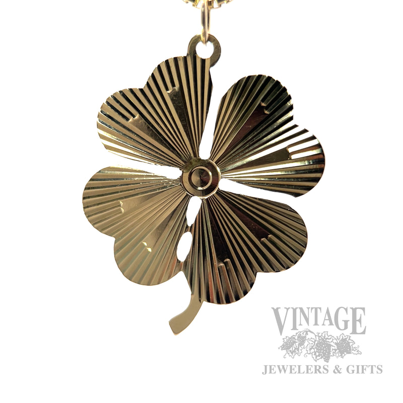 Ostby Barton vintage Four Leaf Clover 13k Gold Pendant