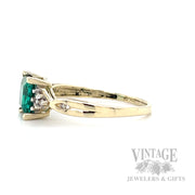 Square Cut Emerald 14k Gold Ring Side View