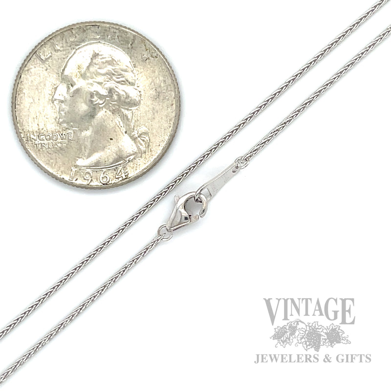 18" 1.1 mm Platinum Wheat Chain Scale/Clasp View