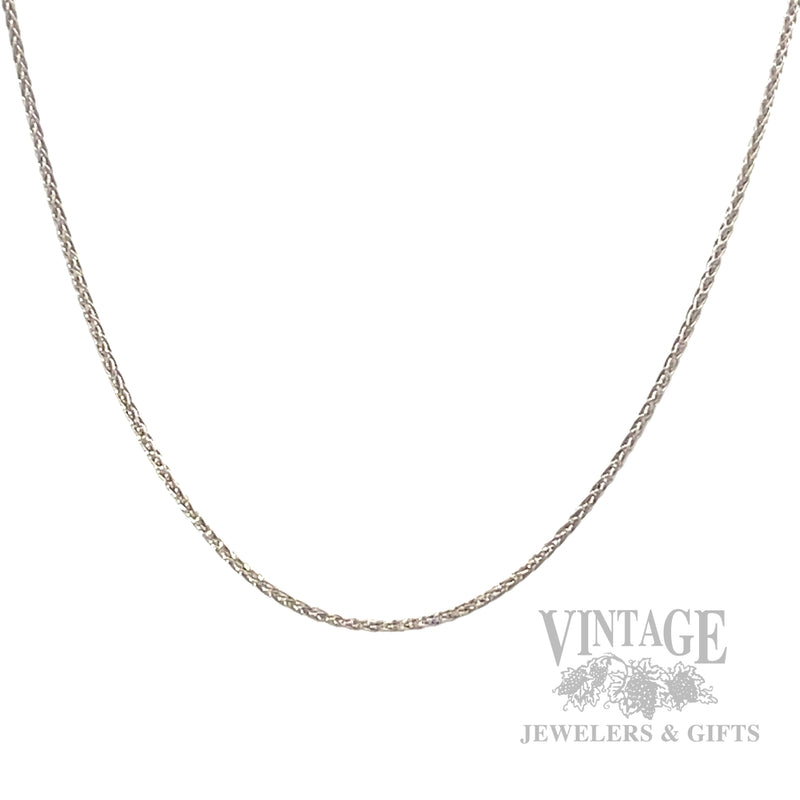 18" 1.1 mm Platinum Wheat Chain Front View