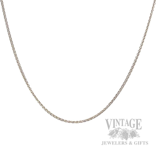 18" 1.1 mm Platinum Wheat Chain Front View