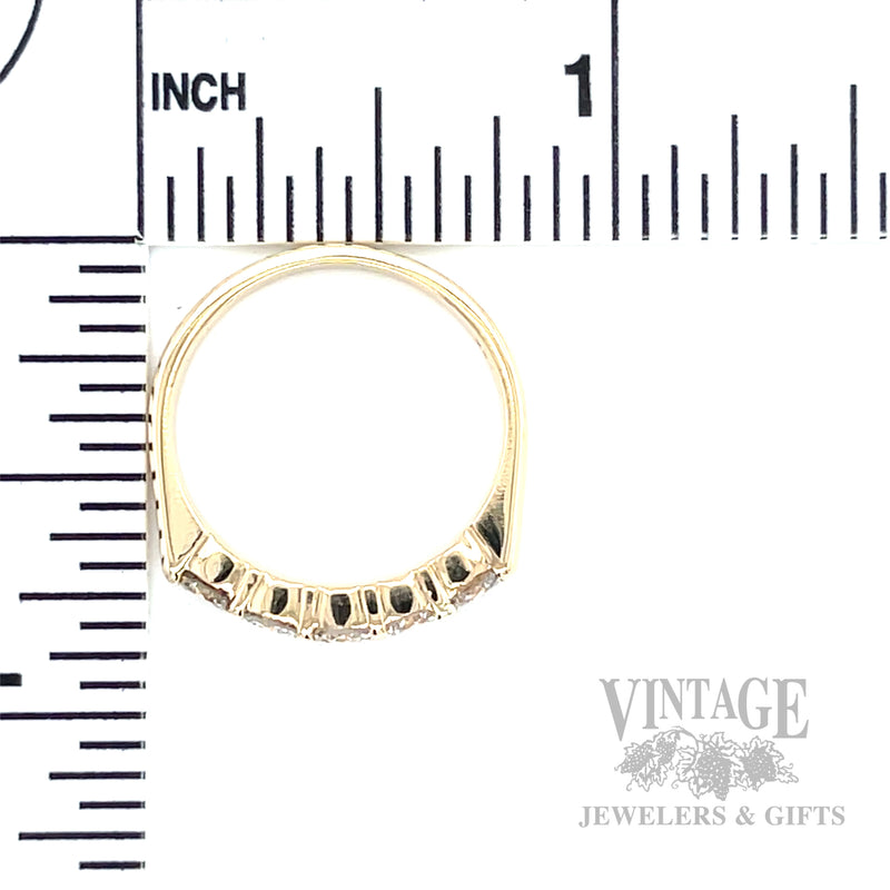 Five Stone Diamond 14k Gold Ring Scale View