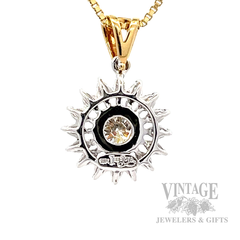 Sunflower Diamonds 18k Two-Tone Gold Pendant Back View