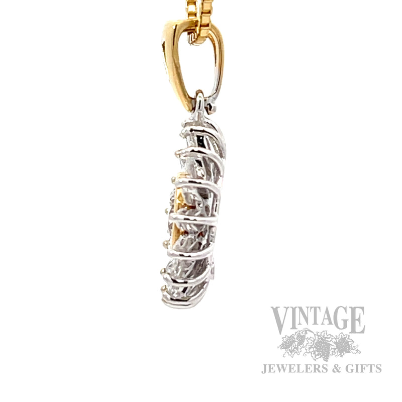 Sunflower Diamonds 18k Two-Tone Gold Pendant Side View