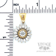 Sunflower Diamonds 18k Two-Tone Gold Pendant Scale View