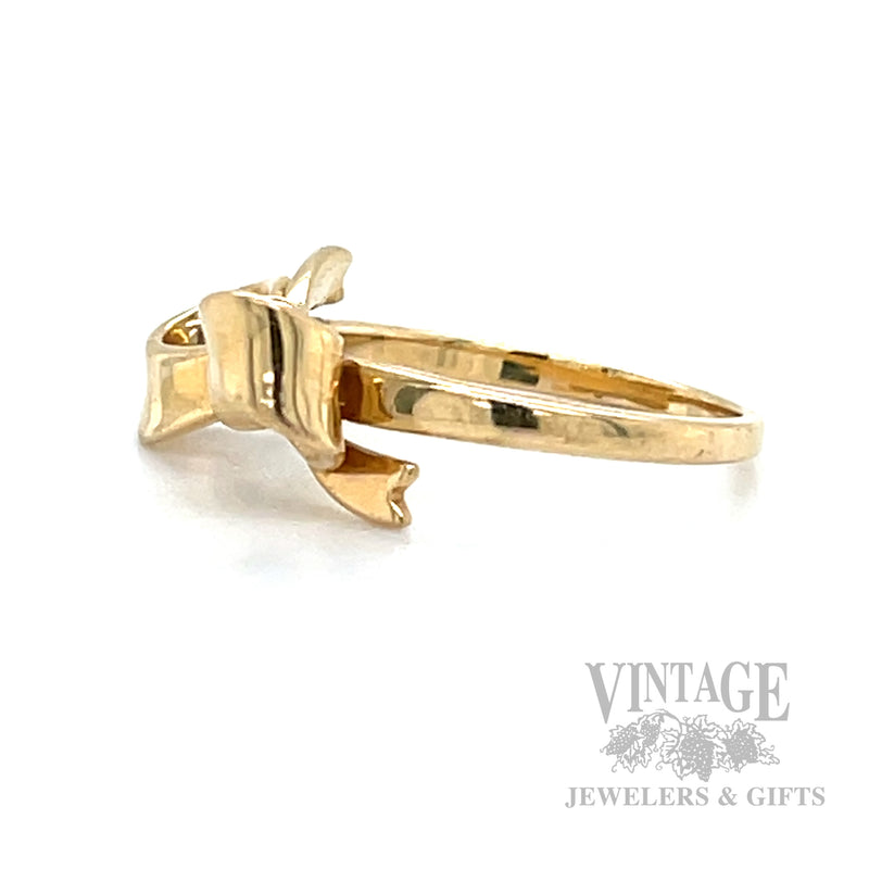 Bowtie 14k Gold Ring Side View