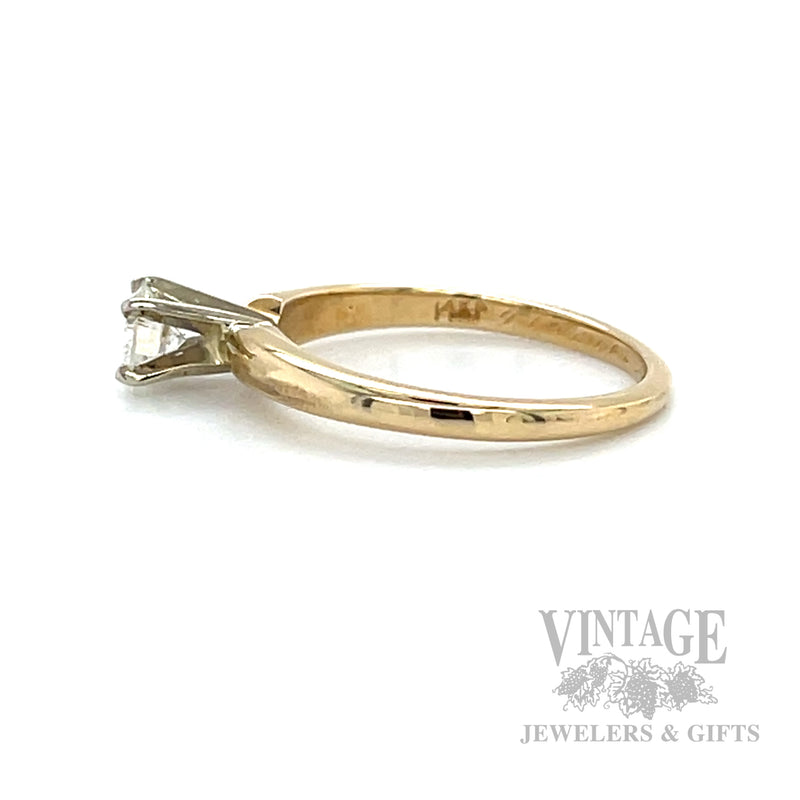 .30 Carat Diamond Solitaire 14k Gold Ring Side View