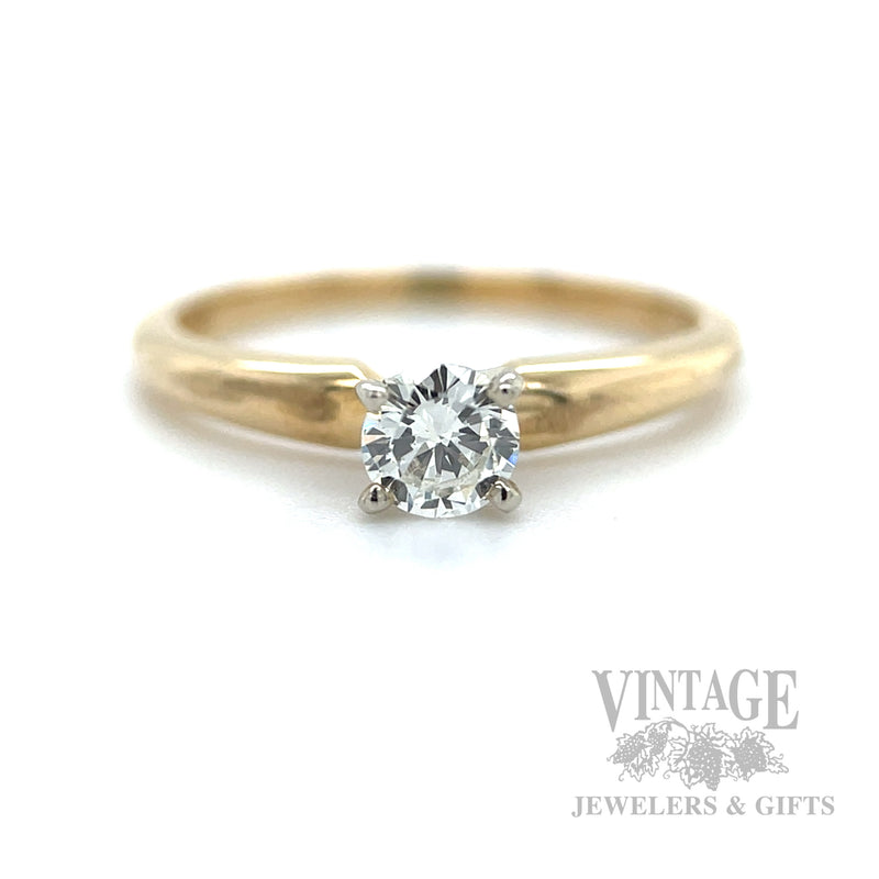 .30 Carat Diamond Solitaire 14k Gold Ring Front View