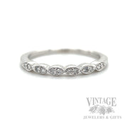 Diamond Accented 14k White Gold Stacking Ring Detailed View