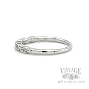 Diamond Accented 14k White Gold Stacking Ring Side View