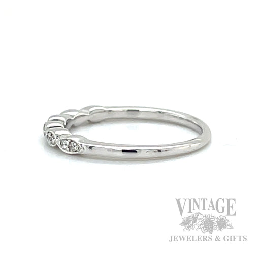 Diamond Accented 14k White Gold Stacking Ring Side View