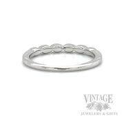 Diamond Accented 14k White Gold Stacking Ring Back View