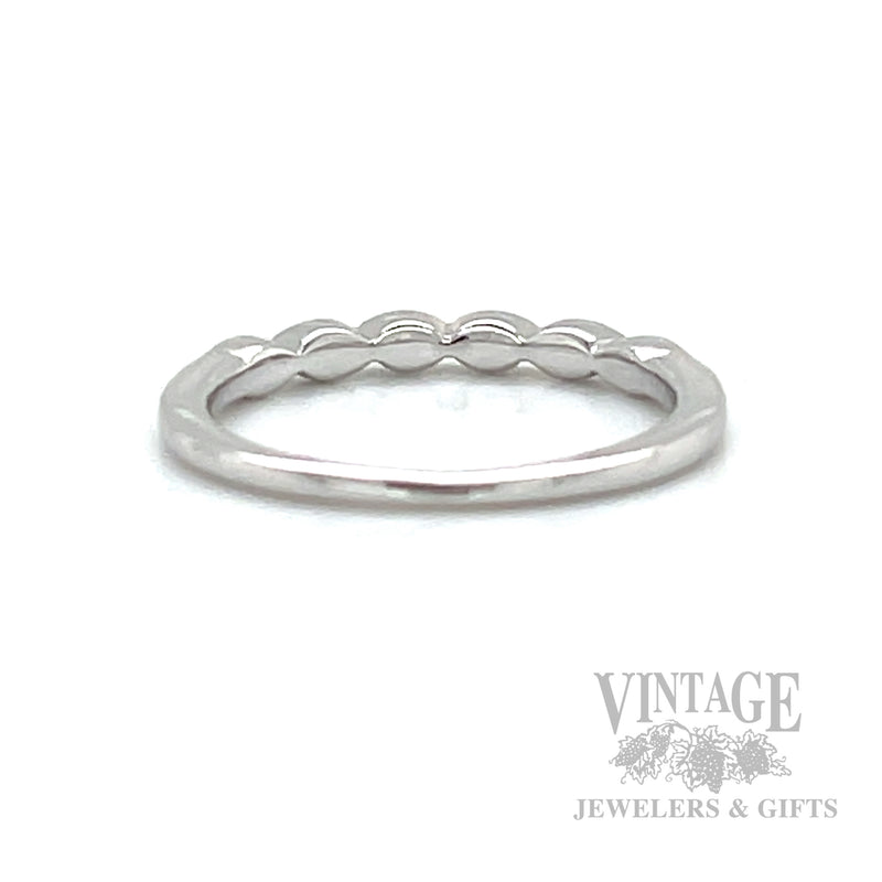 Diamond Accented 14k White Gold Stacking Ring Back View