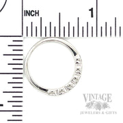 Diamond Accented 14k White Gold Stacking Ring Scale View