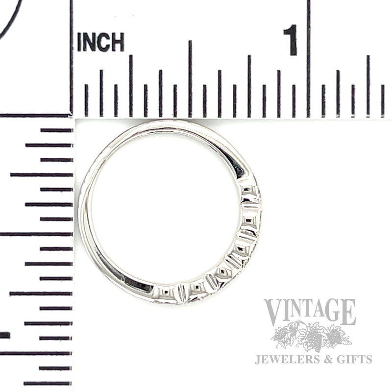 Diamond Accented 14k White Gold Stacking Ring Scale View