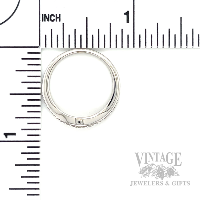 Pave´ Diamond Accented 14k White Gold Contour Band Scale View