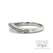 Pave´ Diamond Accented 14k White Gold Contour Band Side View