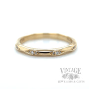 Marquise Pattern Diamond Accented 14k Gold Ring Detailed View